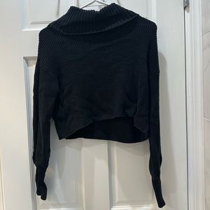 Black Turtle Neck Cropped Sweater